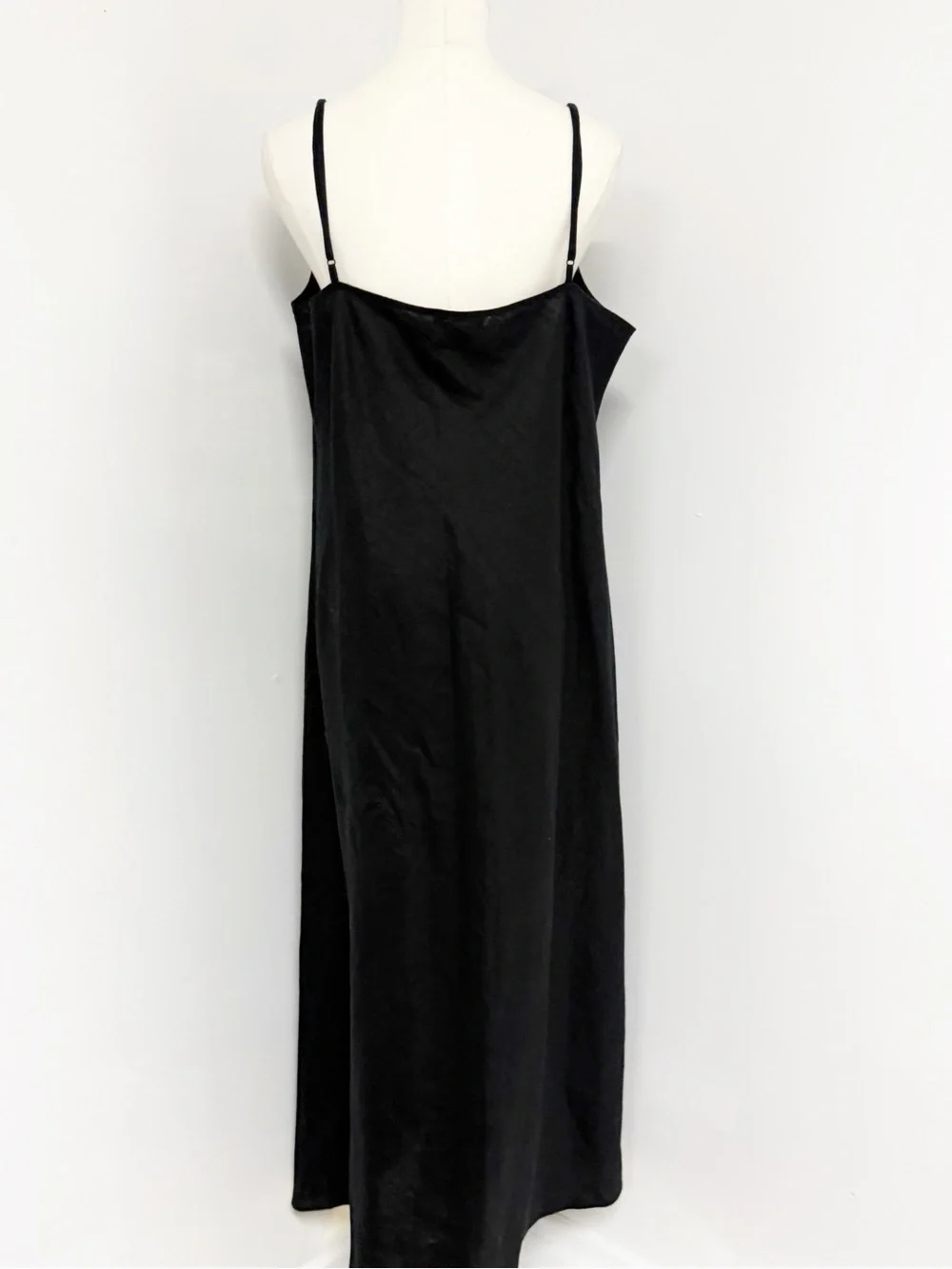 J.Crew Gwyneth Linen Maxi Slip Dress Black Size 16 Adjustable Straps